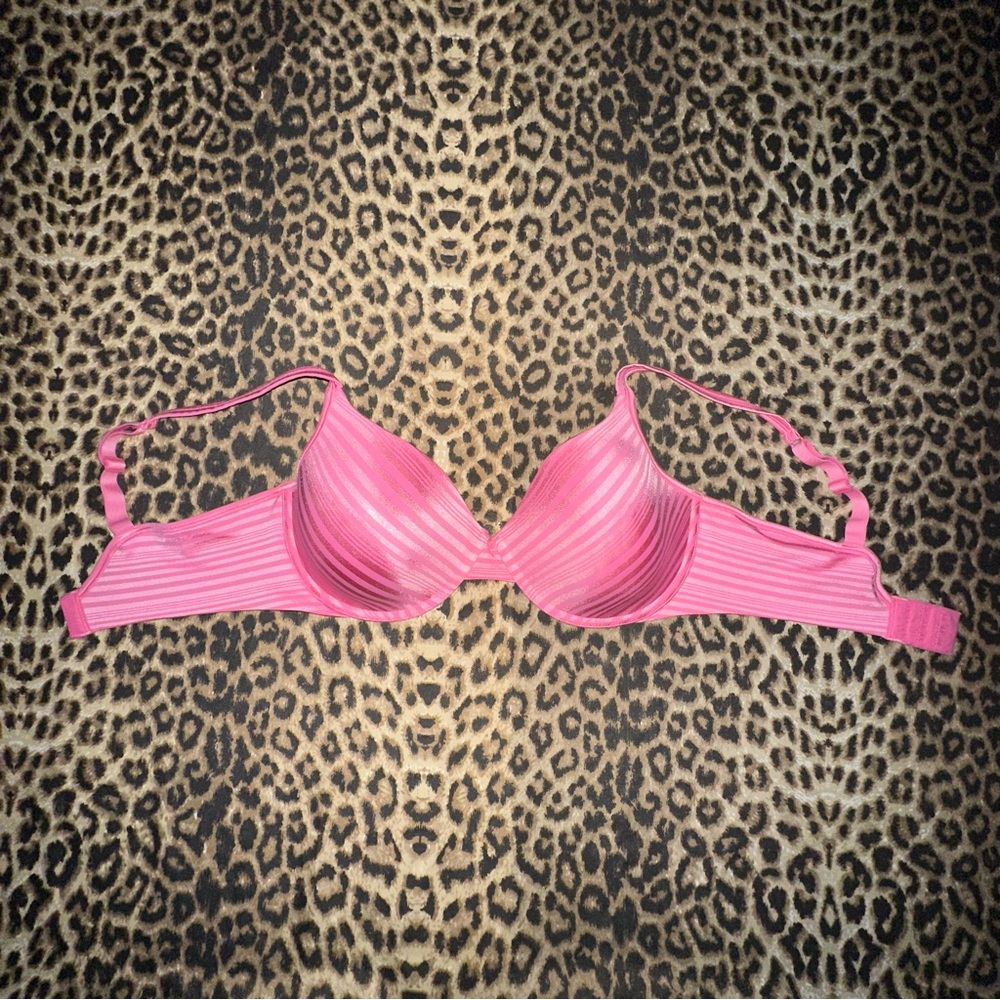 y2k style stripe pink bra 36D